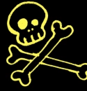 neon yellow skull