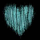 teal blue emo heart