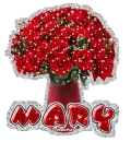Mary with red roses