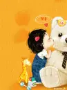 BABY KISSING HER TEDDY