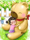 LIL GIRL HUGING BEAR