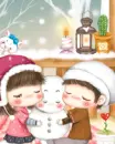 CUTIES WITH LIL SNOWMAN