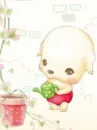 PUPPY WATERING PLANT