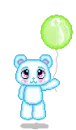 cute bleu teddy with a balloon