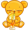 Bear Drinking Orange Juice