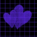 purple hearts on gride