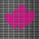 pink emo hearts on white lines
