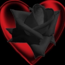 red emo heart with black rose