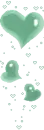 light green hearts