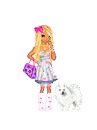 a doll with her dog