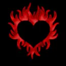 glowing blood flame heart