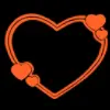 neon orange blinking heart