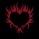 cherry red flame heart