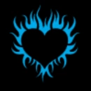 candy blue flame heart
