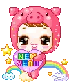 happy new year piggy girl