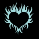 light blue flame heart