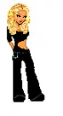black outfit doll