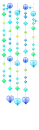 hanging blue hearts