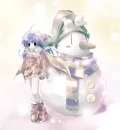 Anime Girl With Snowman
