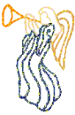 Angel with christmas lights on it