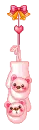 pink bear gloves
