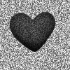 black heart with dots