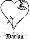 Darian heart stabbed with rose