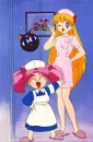 rini and minako dressed up to help