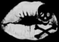 skull on lips
