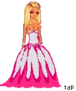pink and white dress