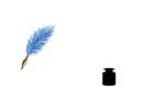 chris blue feather ink