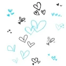 Blue and Black Hearts bkg