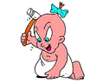 hammer and baby