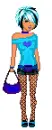 blue heart tee doll