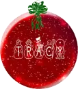 tracy red ornament snow