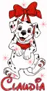 Dalmation with Red Bow and Name