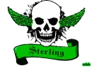 sterling green skull