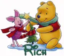 Pooh and Piglet Christmas Glitter