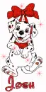 Dalmation with Red Bow and Name