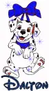 Dalmation with Blue Bow and Name