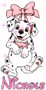 Dalmation with Pink Bow and Name
