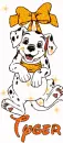 Dalmation with Orange Bow and Name