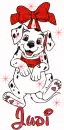 Dalmation with Red Bow and Name