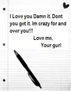 My love note to you