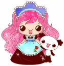 cute girl and panda