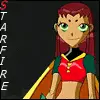 Starfire dressed up like Robin
