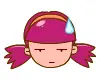 violet hair girl smiley