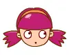 violet hair girl smiley