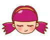 violet haired smiley girl