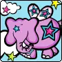 cute kawaii flying elephant